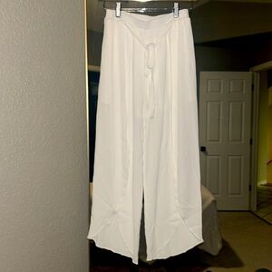 Grade & Gather Sheer White Split Leg Pants M